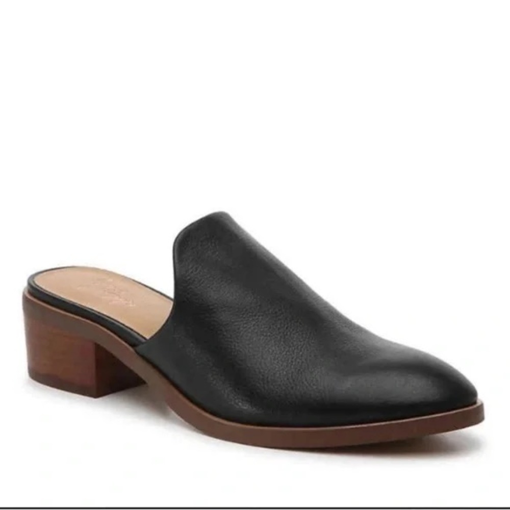 Crown Vintage Rydel Genuine Leather Mule with Block Heel Women’s size 7  Black